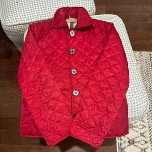 Red Burberry Children's Coat Size Youth 8